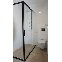 Divisória WC com lateral  fixo duche vidro 6 mm
