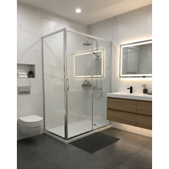 Gama High Quality - Divisória WC com lateral  fixo  vidro 4 mm