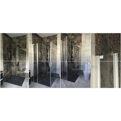Gama Premium - Cabine retangular com fixo +  porta batente + fixo vidro 6 mm